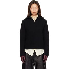 MACKAGE MACKAGE Black Gladys Knit Half-Zip Pullover Sweater