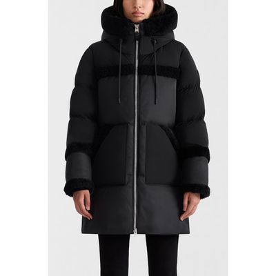 Mackage Mackage Carmina Genuine Shearling Trim Down Coat