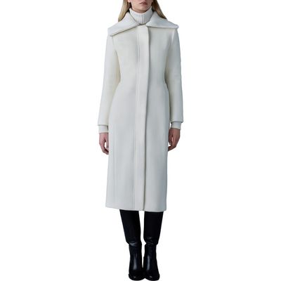 Mackage Mackage Clarice Leather Trim Wool Coat