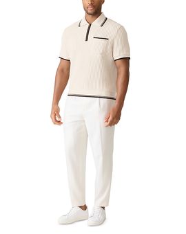 Mackage Mackage Estaban Crochet Knit Quarter-Zip Polo Shirt