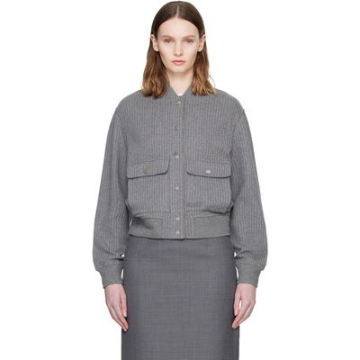 MACKAGE MACKAGE Grey JUNIPER-K Brushed Knit Bomber Jacket