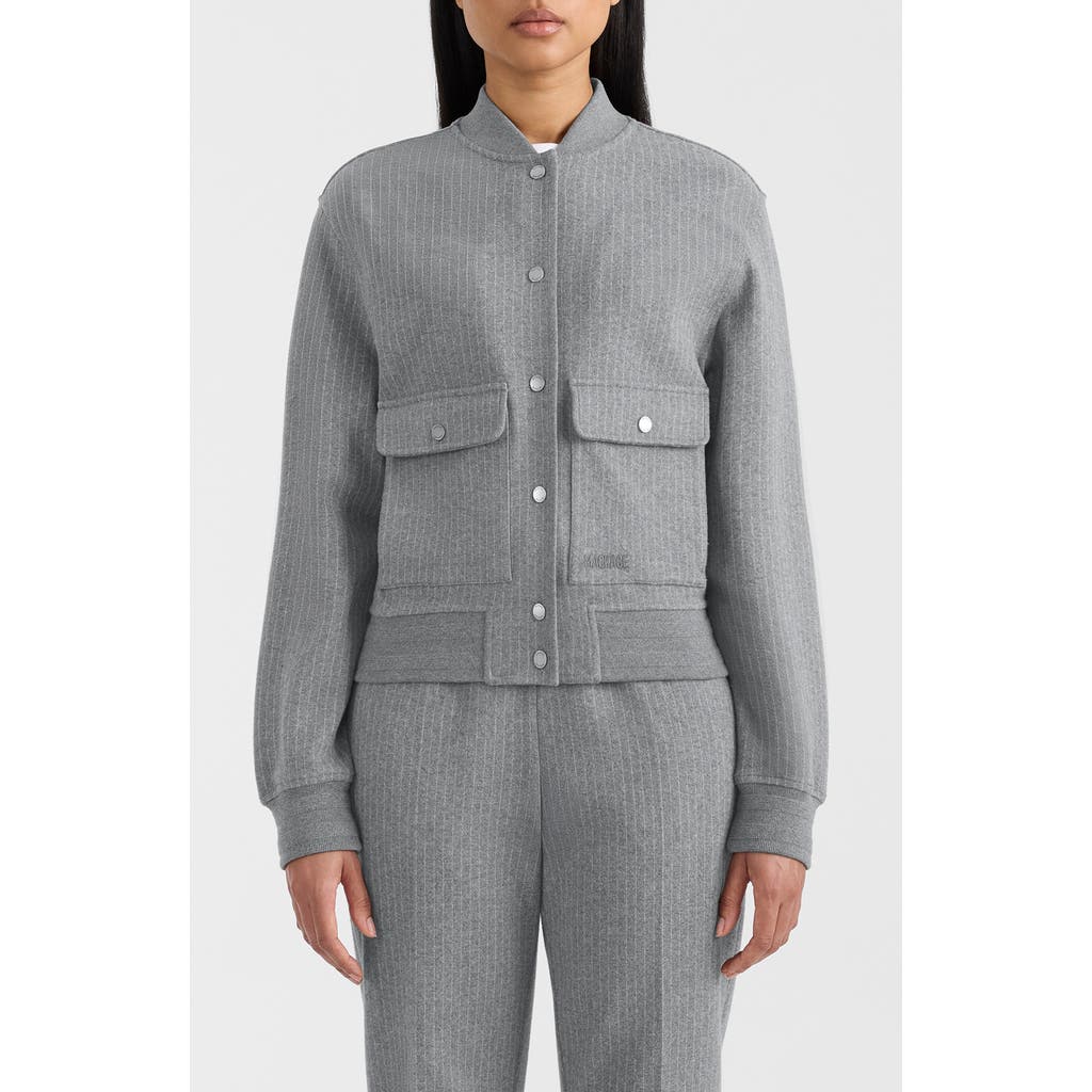 Mackage Mackage Juniper Chalk Stripe Cotton Blend Bomber Jacket