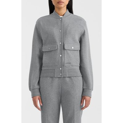 Mackage Mackage Juniper Chalk Stripe Cotton Blend Bomber Jacket
