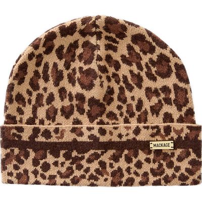 Mackage Mackage Kiko Cheetah Jacquard Beanie 