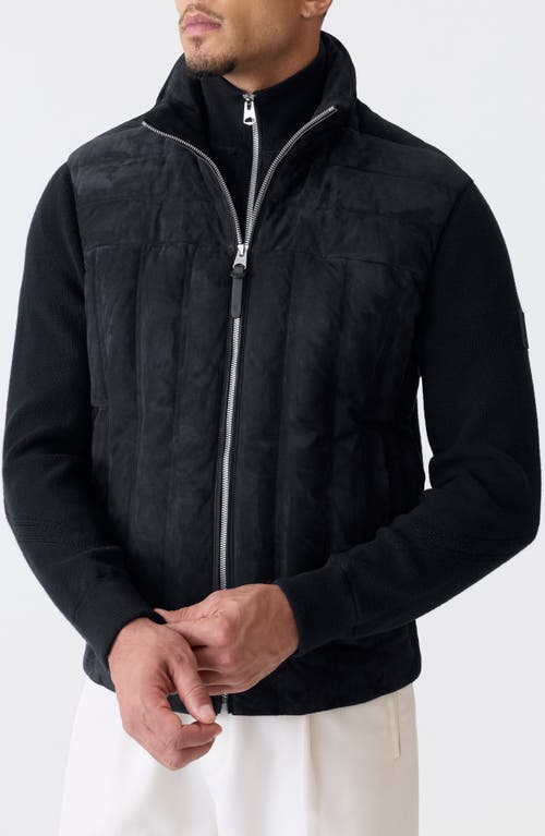 Mackage Mackage Landen Suede & Merino Wool Hybrid Down Jacket with Bib