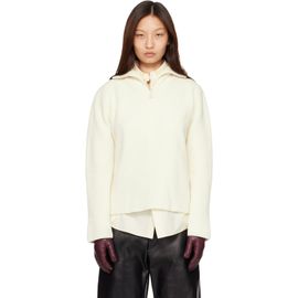 MACKAGE MACKAGE Off-White Gladys Knit Half-Zip Pullover Sweater