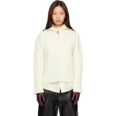 MACKAGE MACKAGE Off-White Gladys Knit Half-Zip Pullover Sweater