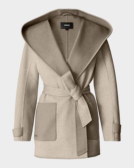 Mackage Paya-HB Double-Face Wool Wrap Coat with Hood