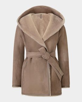 Mackage Valencia Suede and Shearling Reversible Wrap Coat