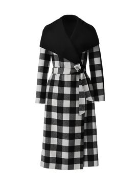 Mackage Women's Mai-Pl Check Wool Reversible Wrap Coat