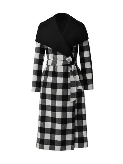 Mackage Women's Mai-Pl Check Wool Reversible Wrap Coat