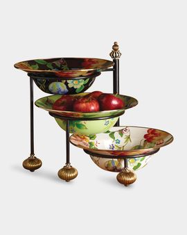 MacKenzie-Childs Flower Market Serving Bowl, Black