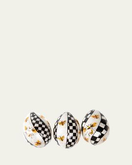 MacKenzie-Childs Queen Bee Capiz Easter Eggs, Set Of 3