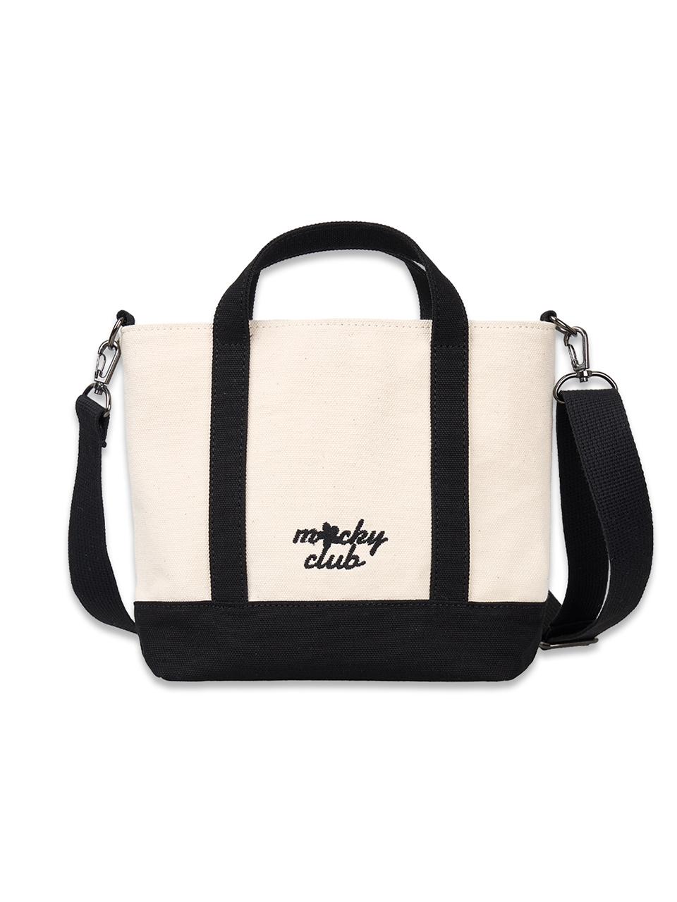 macky canvas sporty tote bag white_black