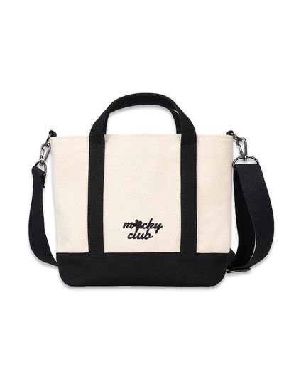 macky canvas sporty tote bag white_black