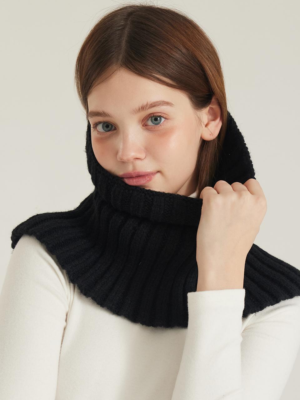 macky Cozy Knit Neck Warmer [Black]