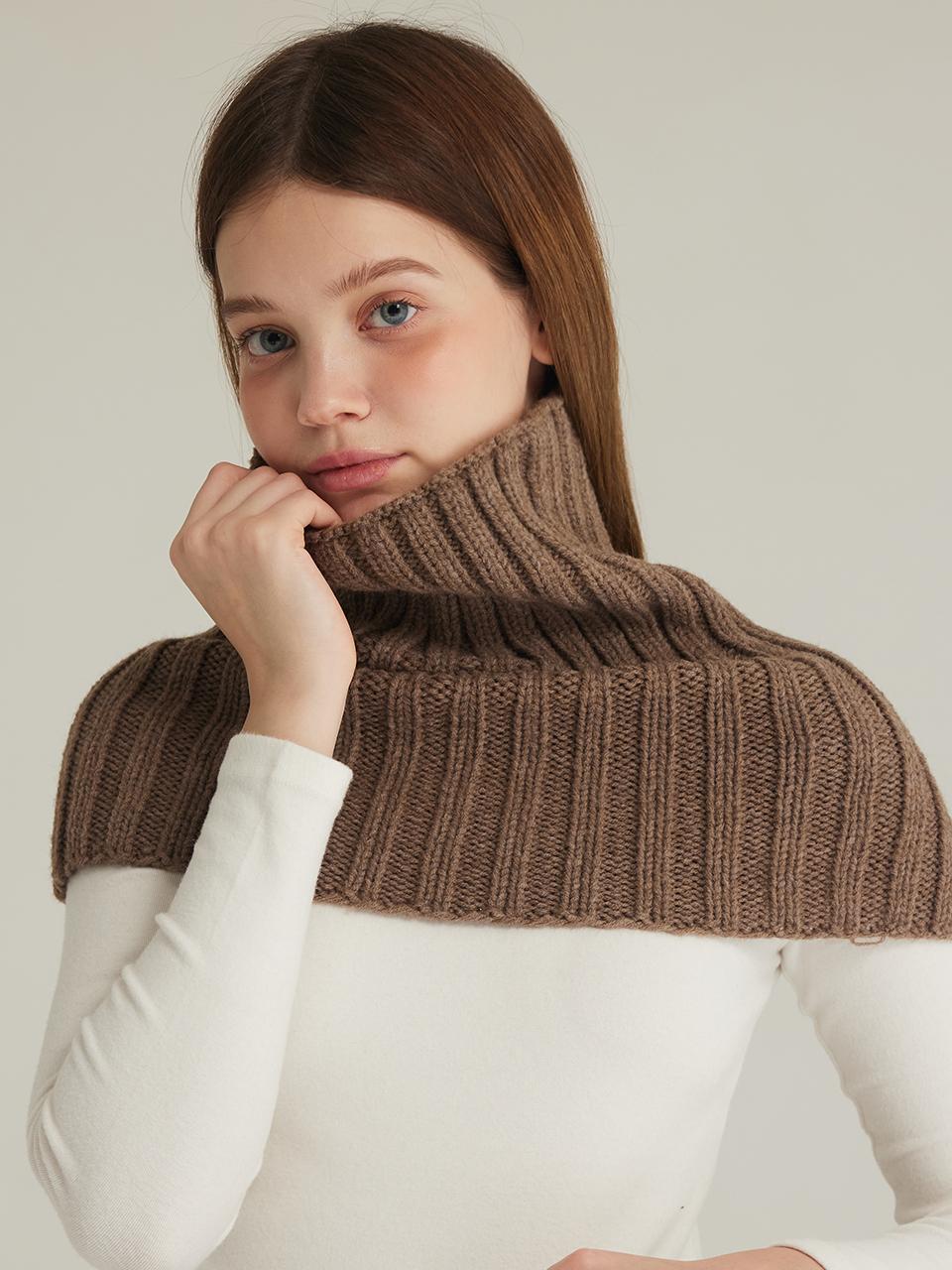 macky Cozy Knit Neck Warmer [Brown]