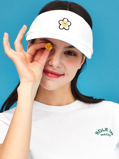 macky Daisy Patch Sun Visor [White]