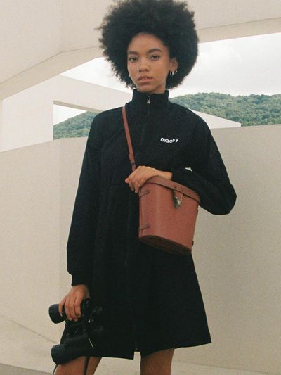 macky Front Zip-up Golf Dress [Black]