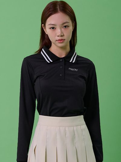 macky Lily Pique T-shirt Golf [Black]