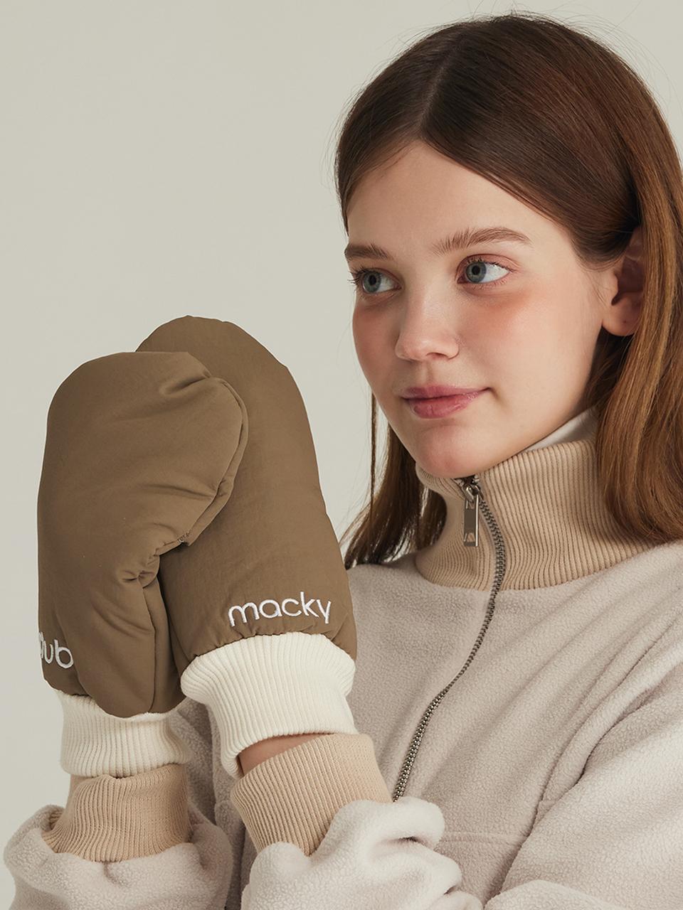 macky Logo Padded Gloves [Khaki]