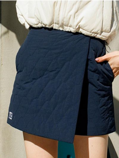 macky padded wrap mini skirt [navy]