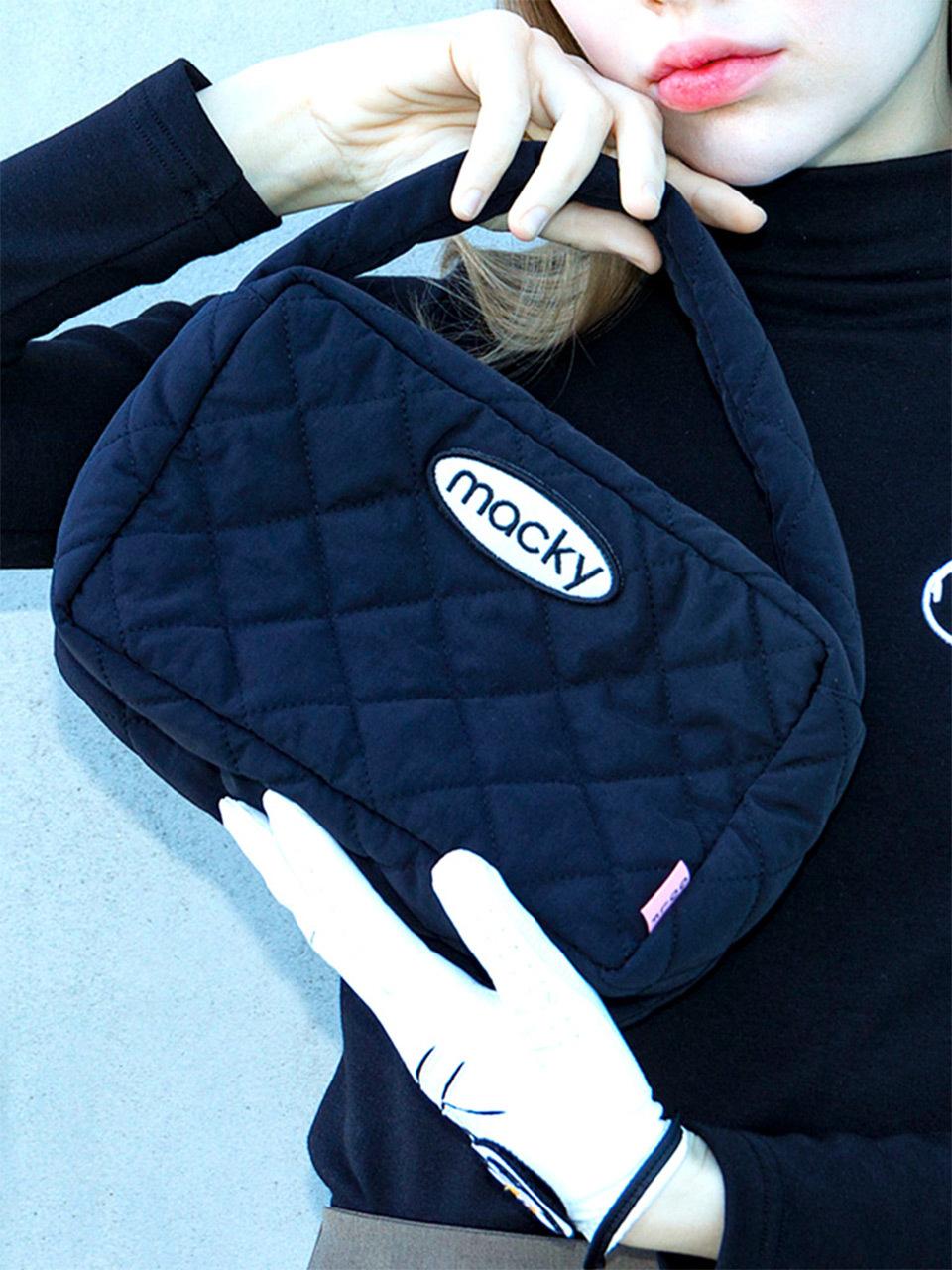 macky Quilting Square Tote Bag [Black]