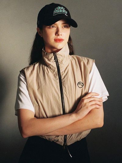 macky Zip-up Vest Windbreaker Golf [Beige]
