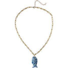 MacRae & Co. MacRae & Co. Blue Stoney Fish Pendant Necklace