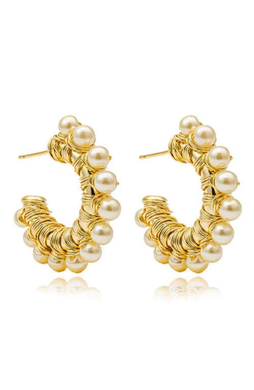 MacRae & Co. MacRae & Co. x SHARINA Wrapped Pearl Hoop Earrings