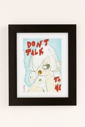Mada Mada Don't Talk To Me Art Print in Black Matte Frame at Urban Outfitters
