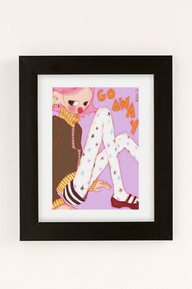 Mada Mada Go Away Art Print in Black Matte Frame at Urban Outfitters