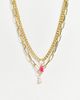 Madein. Madein chunky chain necklace in gold with a pink and white gummy bear charm - 1