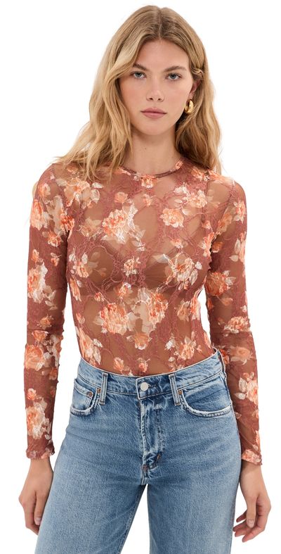 Madelynne Madelynne Maple Thong Bodysuit RUST ROSE