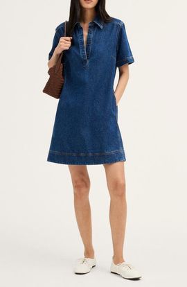 Madewell Madewell Airy Denim Polo Minidress