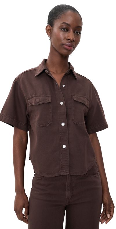 Madewell Madewell Airy Denim Utility-Pocket Shirt Cocoa