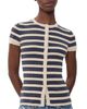 Madewell Madewell Anya Variegated Rib Cardigan Pale Chamois Multi Stripe - 1