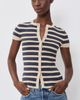 Madewell Madewell Anya Variegated Rib Cardigan Pale Chamois Multi Stripe - 2