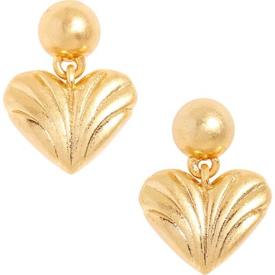 Madewell Madewell Carved Heart Drop Stud Earrings