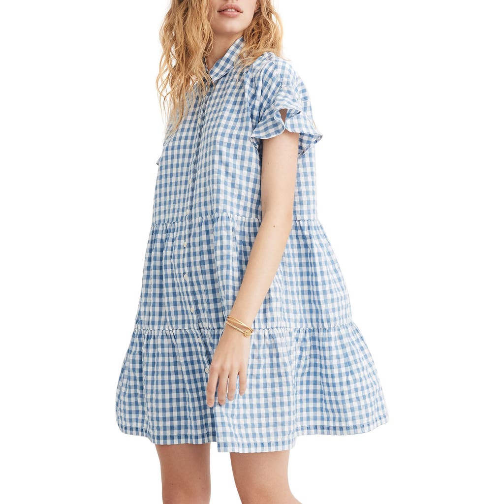 Madewell Madewell Central Gingham Ruffle Hem Shirtdress