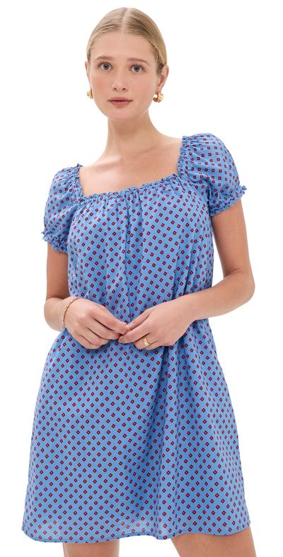 Madewell Madewell Chateau Mini Dress Diamond Foulard Calm Blue