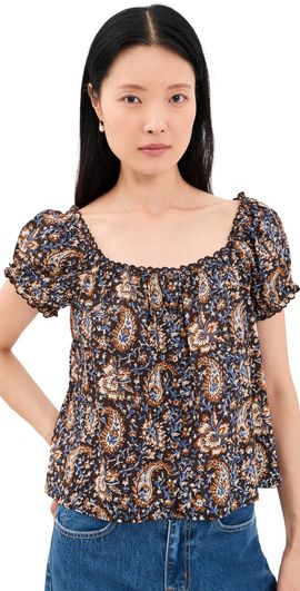 Madewell Madewell Chateau Top Block Paisley Molasses