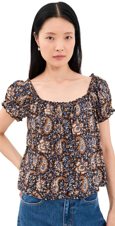 Madewell Madewell Chateau Top Block Paisley Molasses