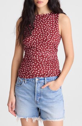 Madewell Madewell Cinched Double Layer Mesh Top