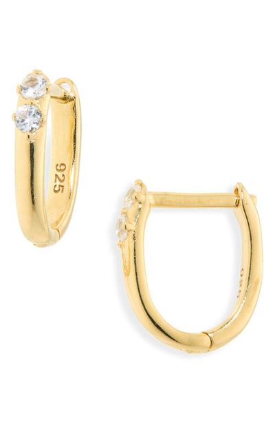 Madewell Madewell Demi-Fine Crystal Huggie Hoop Earrings
