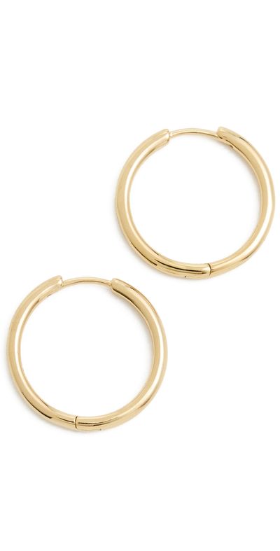 Madewell Madewell Demi Skinny Medium Hoop Earrings 14K Gold One
