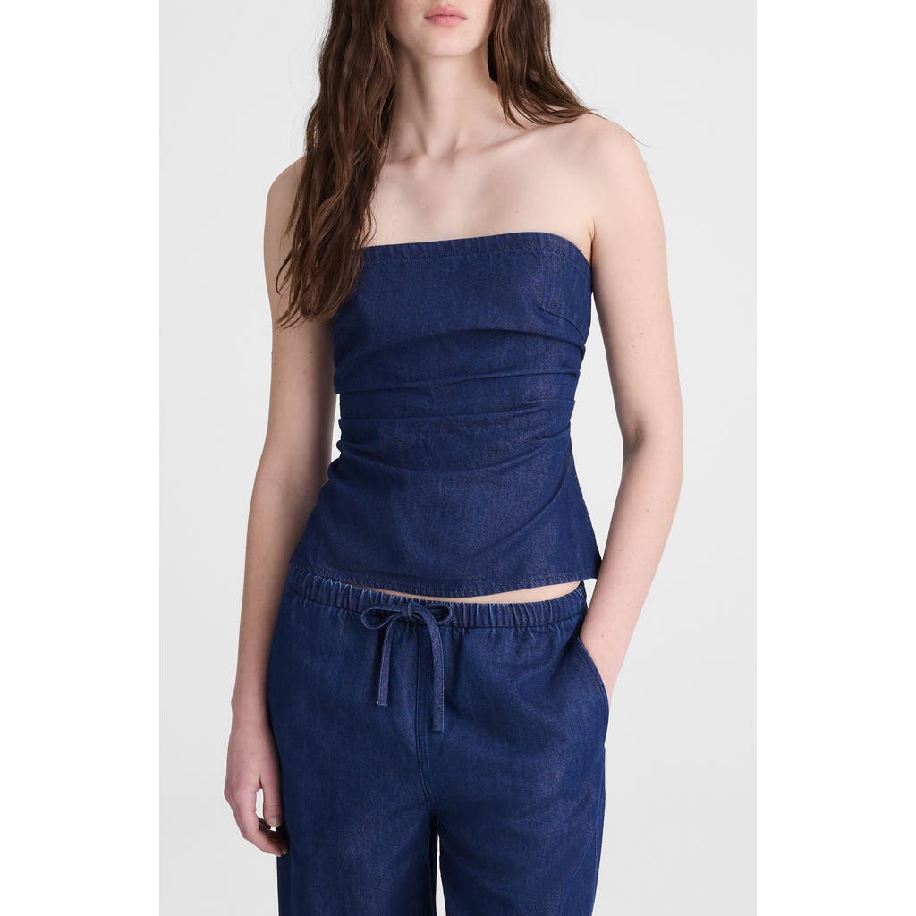 Madewell Madewell Denim Ruched Square Neck Camisole