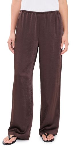 Madewell Madewell Easy Pull On Satin Pants Dark Chicory