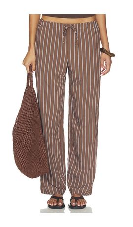 Madewell Madewell Elastic Waist Striped Pull- On Pant