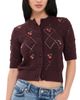 Madewell Madewell Embroidered Bauble Pointelle Stitch Cardigan Smoked Claret Cherry - 1
